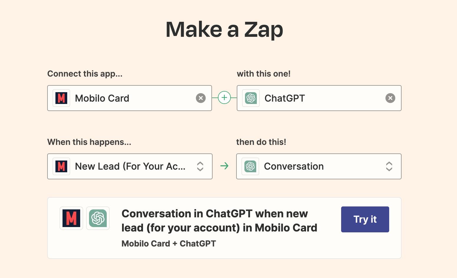 Zapier Mobilo ChatGPT Integration