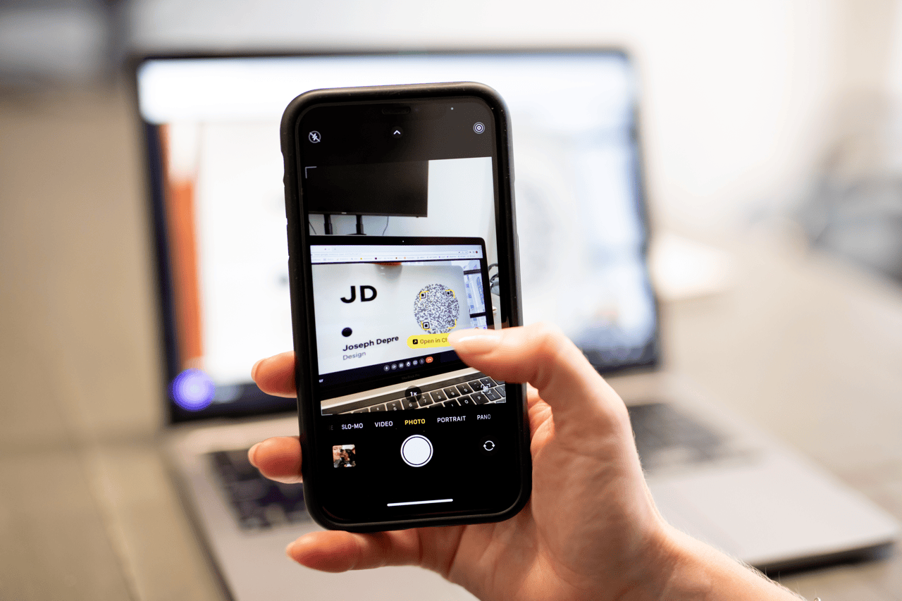 Scanning of a Mobilo QR code via video call